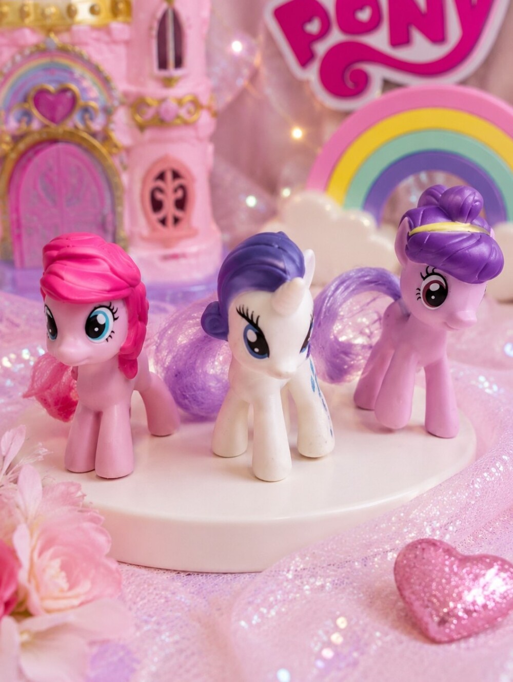 My Little Pony Pinkie Pie Rarity Starlight Glimmer Mini Figures Lot of 3 MLP Toy